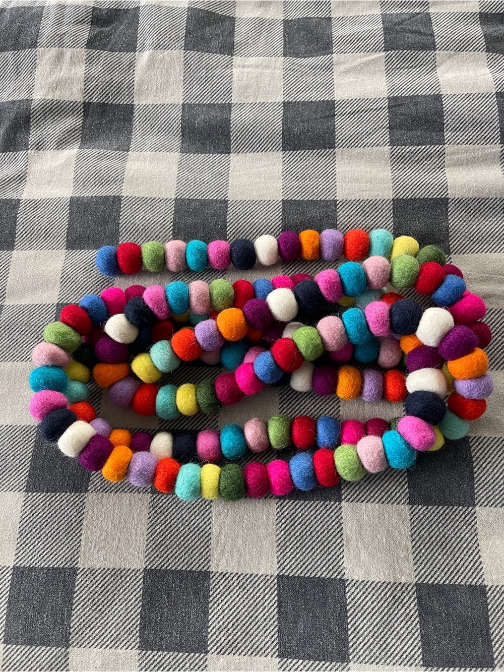 Trader Joe’s Colorful Felt Ball Garland Boho Rainbow Pom Pom Decor